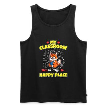 My Classroom Is My Happy Place Elementary Teacher - Männer Premium Bio Tank Top - Schwarz - Vorne - AI Model Male 178 light (178cm)
