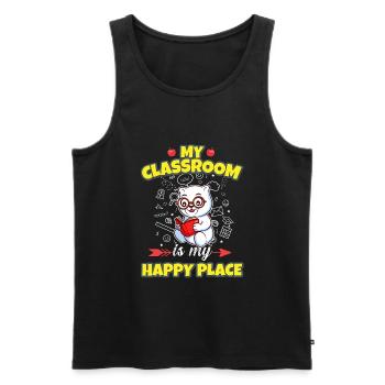 My Classroom Is My Happy Place Elementary Teacher - Männer Premium Bio Tank Top - Schwarz - Vorne - AI Model Male 178 light (178cm)