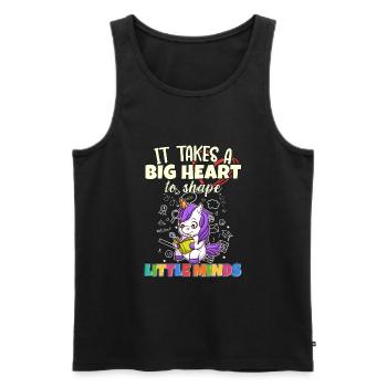 It Takes A Big Heart To Shape Little Minds Teacher - Men's Premium Organic Tank Top - black - Front - AI Model Male 178 light (178cm)