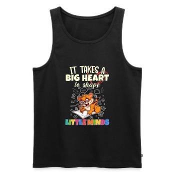 It Takes A Big Heart To Shape Little Minds Teacher - Männer Premium Bio Tank Top - Schwarz - Vorne - Michal (187cm)