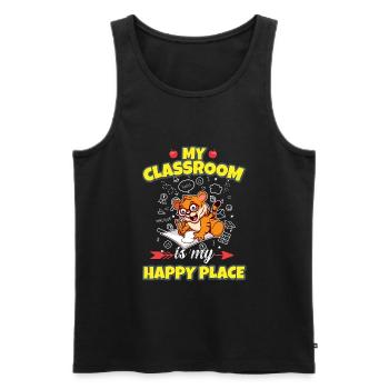 My Classroom Is My Happy Place Elementary Teacher - Männer Premium Bio Tank Top - Schwarz - Vorne - AI Model Male 178 light (178cm)