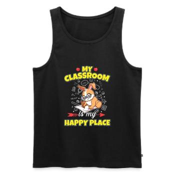 My Classroom Is My Happy Place Elementary Teacher - Männer Premium Bio Tank Top - Schwarz - Vorne - Michal (187cm)
