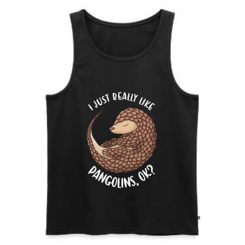 J’aime vraiment les pangolins ok? Pangolin - Débardeur bio Premium Homme - noir - Devant - Michal (187cm)