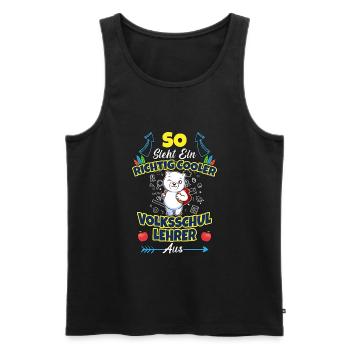 Volksschullehrer Volksschule Lehrkraft Lehrer - Männer Premium Bio Tank Top - Schwarz - Vorne - Michal (187cm)