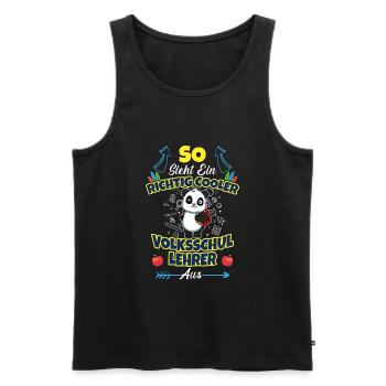 Volksschullehrer Volksschule Lehrkraft Lehrer - Männer Premium Bio Tank Top - Schwarz - Vorne - Michal (187cm)