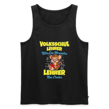 Volksschullehrer Volksschule Lehrkraft Lehrer - Männer Premium Bio Tank Top - Schwarz - Vorne - Michal (187cm)