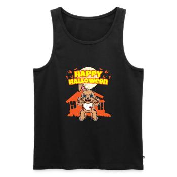 Happy Halloween Scary Funny Hallow's Eve Costume - Men's Premium Organic Tank Top - black - Front - AI Model Male 178 light (178cm)