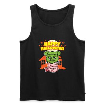 Happy Halloween Scary Funny Hallow's Eve Costume - Men's Premium Organic Tank Top - black - Front - Michal (187cm)
