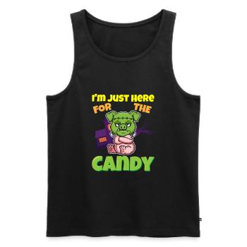 I'm Just Here For The Candy Scary Halloween Beast - Männer Premium Bio Tank Top - Schwarz - Vorne - AI Model Male 178 light (178cm)