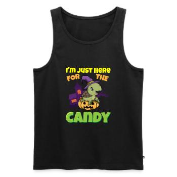 I'm Just Here For The Candy Scary Halloween Beast - Männer Premium Bio Tank Top - Schwarz - Vorne - AI Model Male 178 light (178cm)