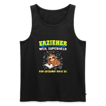 Erzieher Weil Superheld Kein Offizieller Beruf Ist - Männer Premium Bio Tank Top - Schwarz - Vorne - Michal (187cm)