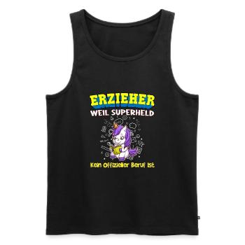 Erzieher Weil Superheld Kein Offizieller Beruf Ist - Männer Premium Bio Tank Top - Schwarz - Vorne - Michal (187cm)