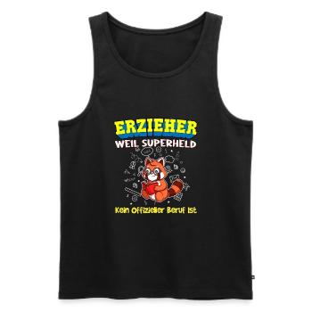 Erzieher Weil Superheld Kein Offizieller Beruf Ist - Männer Premium Bio Tank Top - Schwarz - Vorne - Michal (187cm)