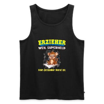 Erzieher Weil Superheld Kein Offizieller Beruf Ist - Männer Premium Bio Tank Top - Schwarz - Vorne - Michal (187cm)