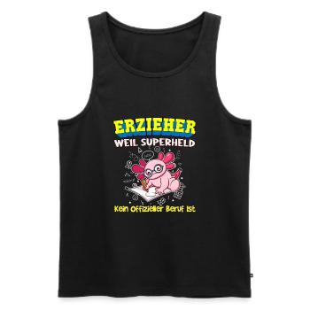 Erzieher Weil Superheld Kein Offizieller Beruf Ist - Männer Premium Bio Tank Top - Schwarz - Vorne - Michal (187cm)