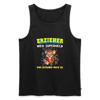 Erzieher Weil Superheld Kein Offizieller Beruf Ist - Männer Premium Bio Tank Top - Schwarz - Vorne - Michal (187cm)