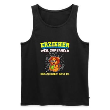 Erzieher Weil Superheld Kein Offizieller Beruf Ist - Männer Premium Bio Tank Top - Schwarz - Vorne - Michal (187cm)