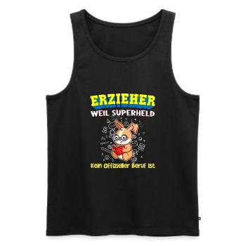 Erzieher Weil Superheld Kein Offizieller Beruf Ist - Männer Premium Bio Tank Top - Schwarz - Vorne - Michal (187cm)