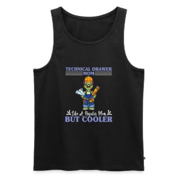Technical Drawer Mom Like A Regualr Mom But Cooler - Männer Premium Bio Tank Top - Schwarz - Vorne - AI Model Male 178 light (178cm)