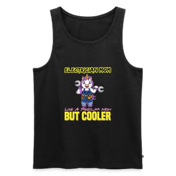Electrician Mom Like A Regualr Mom But Cooler - Männer Premium Bio Tank Top - Schwarz - Vorne - Michal (187cm)