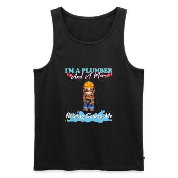 I'm A Plumber And A Mom Nothing Scares Me - Männer Premium Bio Tank Top - Schwarz - Vorne - AI Model Male 178 light (178cm)