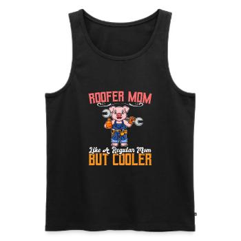 Maman couvreuse comme une maman régulière mais plus cool - Débardeur bio Premium Homme - noir - Devant - Michal (187cm)