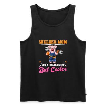 Maman soudeuse comme une maman régulière mais plus cool - Débardeur bio Premium Homme - noir - Devant - Michal (187cm)