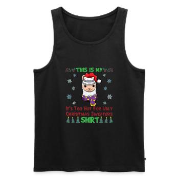 This Is My It's Too Hot For Ugly Christmas Sweater - Men's Premium Organic Tank Top - black - Front - Michal (187cm)