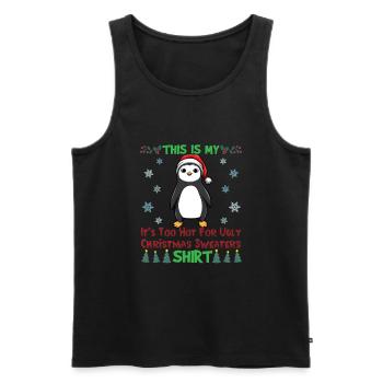 This Is My It's Too Hot For Ugly Christmas Sweater - Men's Premium Organic Tank Top - black - Front - Michal (187cm)