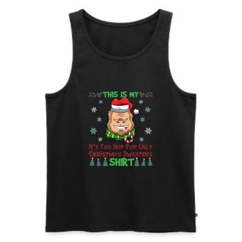 This Is My It's Too Hot For Ugly Christmas Sweater - Men's Premium Organic Tank Top - black - Front - Michal (187cm)