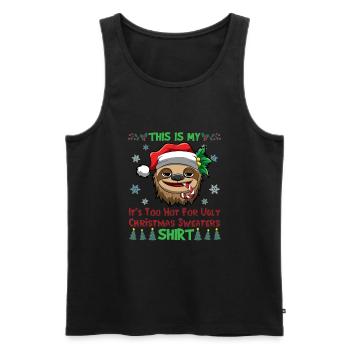This Is My It's Too Hot For Ugly Christmas Sweater - Men's Premium Organic Tank Top - black - Front - Michal (187cm)