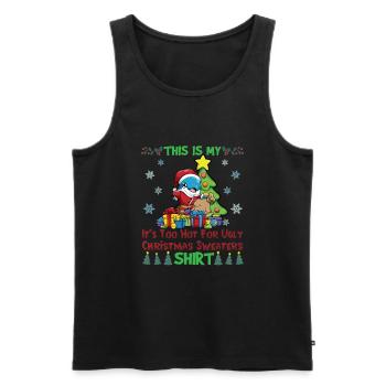 This Is My It's Too Hot For Ugly Christmas Sweater - Men's Premium Organic Tank Top - black - Front - Michal (187cm)