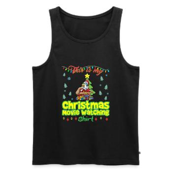 This Is My Christmas Movie Watching Shirt - Men's Premium Organic Tank Top - black - Front - Michal (187cm)