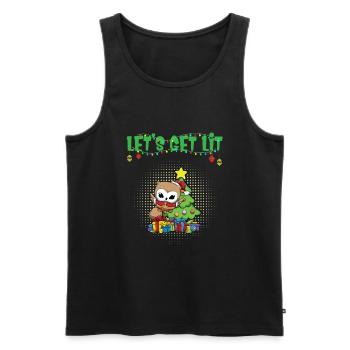 Let's Get Lit Advent Season Christmas Party X-Mas - Men's Premium Organic Tank Top - black - Front - AI Model Male 178 light (178cm)