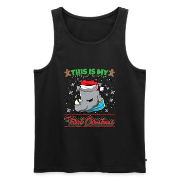 This Is My First Christmas Toddler One Year X-Mas - Männer Premium Bio Tank Top - Schwarz - Vorne - Michal (187cm)
