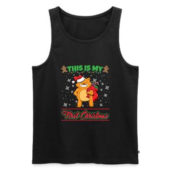 This Is My First Christmas Toddler One Year X-Mas - Männer Premium Bio Tank Top - Schwarz - Vorne - Michal (187cm)
