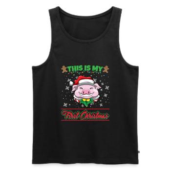This Is My First Christmas Toddler One Year X-Mas - Männer Premium Bio Tank Top - Schwarz - Vorne - Michal (187cm)