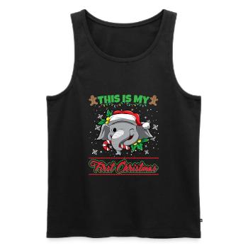 This Is My First Christmas Toddler One Year X-Mas - Männer Premium Bio Tank Top - Schwarz - Vorne - Michal (187cm)