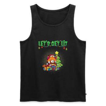 Let's Get Lit Advent Season Christmas Party X-Mas - Men's Premium Organic Tank Top - black - Front - Michal (187cm)