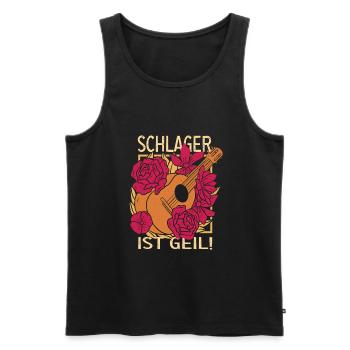 Schlager ist geil Schlagermusik Schlagerparty - Männer Premium Bio Tank Top - Schwarz - Vorne - Michal (187cm)