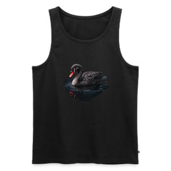 Cygne noir oiseau - Débardeur bio Premium Homme - noir - Devant - AI Model Male 178 light (178cm)