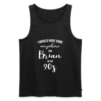 90s 90s NINE MUSIC BEST BOYBAND BOY BAND FAN - Men's Premium Organic Tank Top - black - Front - AI Model Male 178 light (178cm)