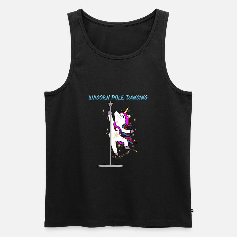 Einhorn Pole Dancing - Männer Premium Bio Tank Top - Schwarz