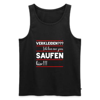 LUSTIGE SPRÜCHE VERKLEIDEN SAUFEN TRINKEN KARNEVAL - Männer Premium Bio Tank Top - Schwarz - Vorne - AI Model Male 178 light (178cm)