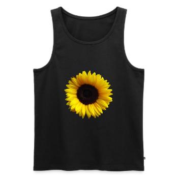 Sonnenblume, Sonnenblumen, Blume, Blüte, floral - Männer Premium Bio Tank Top - Schwarz - Vorne - AI Model Male 178 light (178cm)