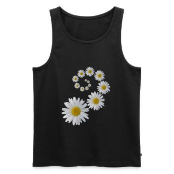 Marguerites fleur, fleur, floral, fleuron - Débardeur bio Premium Homme - noir - Devant - Michal (187cm)