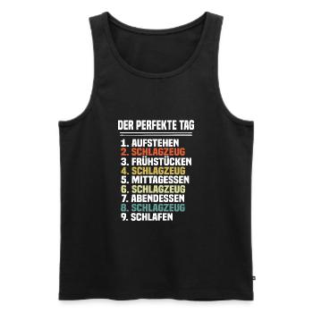 Schlagzeug - Männer Premium Bio Tank Top - Schwarz - Vorne - Michal (187cm)