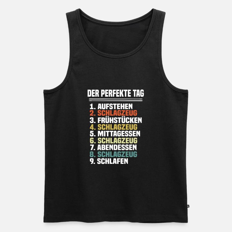 Schlagzeug - Männer Premium Bio Tank Top - Schwarz