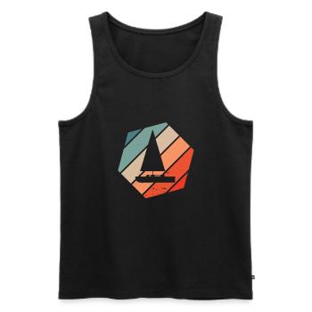 Sailing Yacht Sailor Sailing Ship Vintage - Men's Premium Organic Tank Top - black - Front - Michal (187cm)