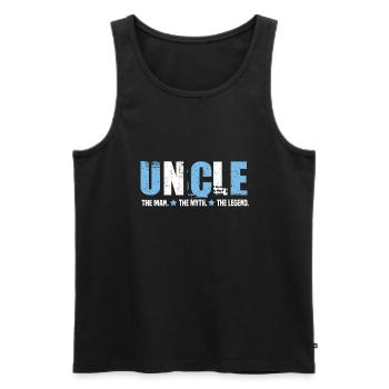 Uncle Nephew Godchild Family Member Gift - Men's Premium Organic Tank Top - black - Front - Michal (187cm)